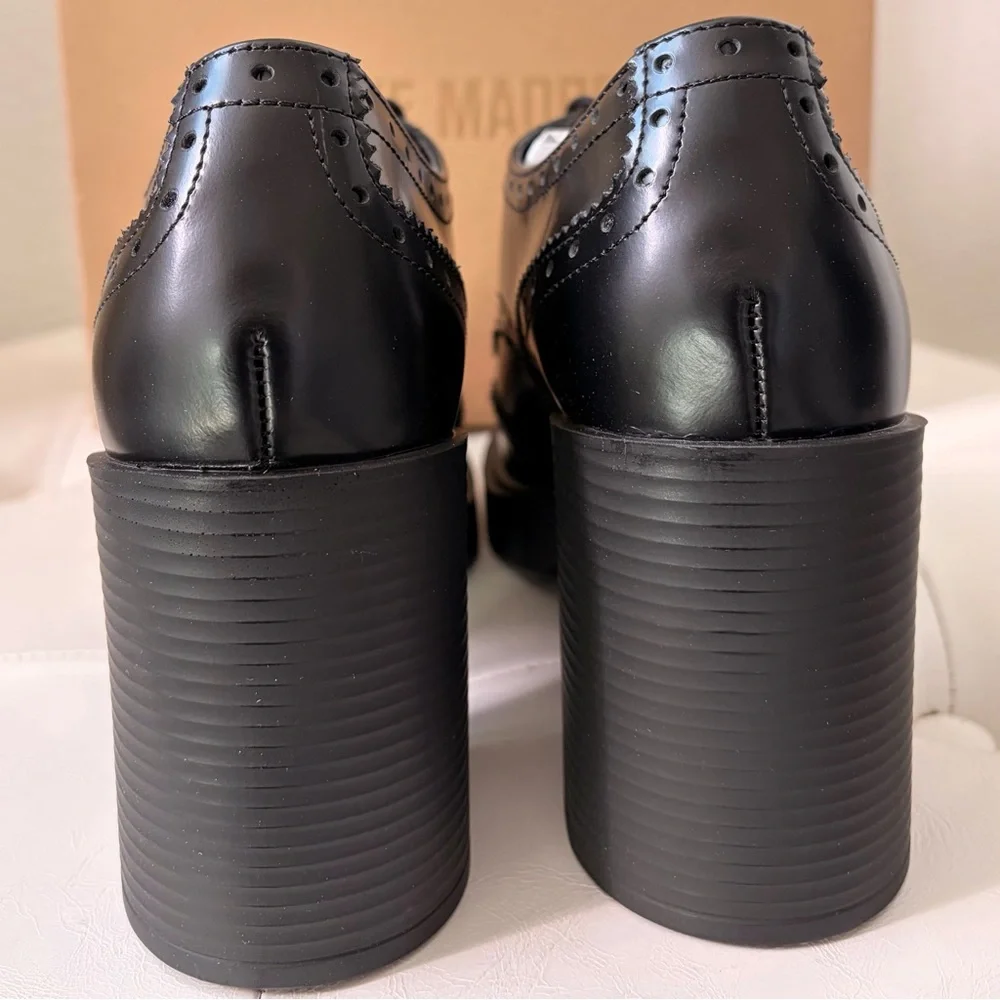 NIB Steve Madden Poetta Oxford Shoes in Black Box - Picture 4 of 5